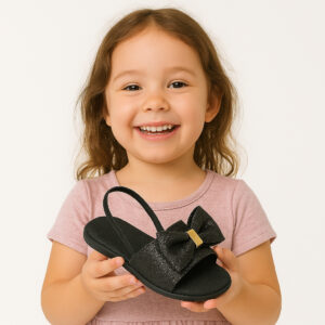 Slide Infantil Menina Chinelo Babê De Laçinho Delicado Brilho