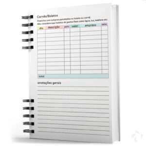 Caderno Controle Financeiro Black – Contas Organizadas
