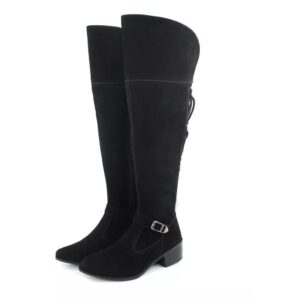 BOTA FEMININA MONTARIA CAMURÇA CASUAL OVER THE KNEE ACIMA DO JOELHO