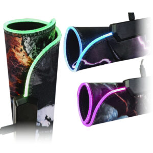 Mouse Pad Gamer Led Rgb Speed Borda Impermeável 25x35cm