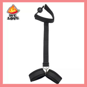 Kit Sado Erótico Algema Traseira Mordaça Bola BDSM Bondage Sex Shop