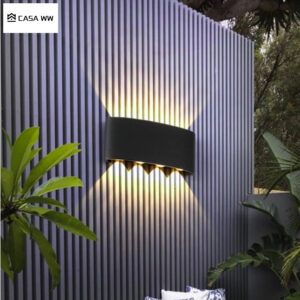 Arandela Preta Olho de Boi com 4 focos e 6 focos em Led com Luz Quente 3500K IP66, salas de estar e jantar