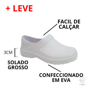 Sapato Profissional Enfermagem Hospital Cozinha Unissex
