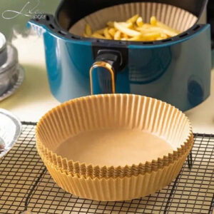 Lela Forma Descartável 50 Unidades Para Fornos Forro De Airfryer e Assadeiras Antiaderente Flexível Adaptável
