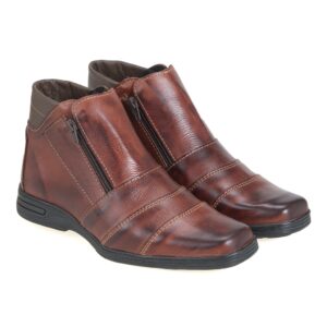 BOTA BOTINA ESCAMADA MASCULINA 100% COURO LEGÍTIMO PINHÃO CASUAL LANÇAMENTO REF 500