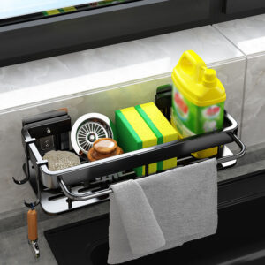 ARMAZENAMENTO DE COZINHA RACK DE TOALHAS RACKS DE ESPONJA DRENAGEM ESCOVA DE PAREDE MÍNIMA SABONETE DE BANHEIRO SINK DESKTOP ORGANIZER