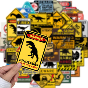 50Pcs Dinossauro De Advertência Jurássico Sinal Adesivos À Prova D’água Para Telefone De Guitarra Portátil Decalque De Motocicleta