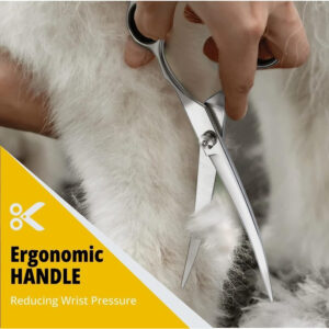 7,0″ Tesoura de tosa para cães Tesoura de tosa pet profissional Tesoura curvada de aço inoxidável Tesoura de tosa para animais de estimação