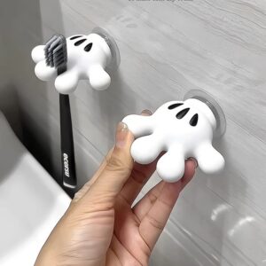 BONITO MICKEY POLEGAR PALMA VENTOSA ESCOVA DE DENTES TITULAR PRATELEIRA ARMAZENAMENTO CHAVE DO BANHEIRO TOALHA GANCHO