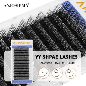 ANJOSIRMA YY Dicas De Forma Tripla Tecido De Mão Premium Soft Light Natural Eyelashes Extension Supplies Maquiagem Rede De Malha Pestana Cruzada