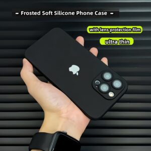ULTRA-FINO CAPA IPHONE LACA METÁLICA DE ESTOJO SILICONE FOSCO LUXO PARA IPHONE 11 12 13 14 15 PRO MAX 15 PLUS