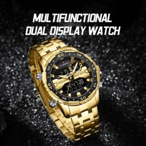 NAVIFORCE 9234 Relógio Masculino Militar De Luxo Cronógrafo Luminoso À Prova D’água Original De Quartzo De Aço Inoxidável