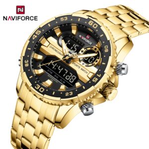 NAVIFORCE 9234 RELÓGIO MASCULINO MILITAR DE LUXO CRONÓGRAFO LUMINOSO À PROVA D’ÁGUA ORIGINAL DE QUARTZO DE AÇO INOXIDÁVEL