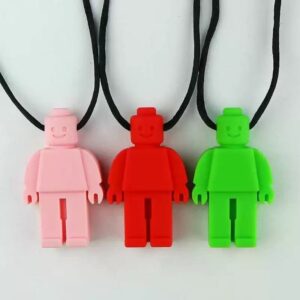 Pingente De Bebê Colar De Silicone Mordedor /Robô De Silicone Mordedor /Crianças Com Autismo Sensory Mastigar Colar Ping