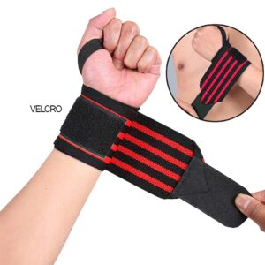 Par Protetor De Pulso Punho Munhequeira Vermelho Ortopédica Compressão Cross Esporte Musculação