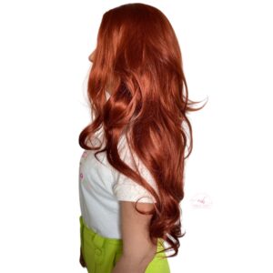 Peruca Orgânica Fibra Orgânica Premium Ondulada Ruiva Super Natural 60cm
