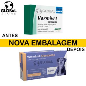 Vermivet Composto 600mg Vermifugo para Cães e Gatos Caixa com 4 Comprimidos ENVIO IMEDIATO