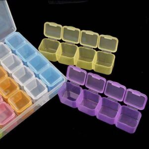 Estojo Organizador 28 Divisórias Colorido Strass Predrarias Unhas