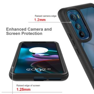 Para Motorola Edge 30 5G Capa 360 Graus De Proteção Total , Com Película De Tela PET Snap-fitting Transparente 3 Em 1