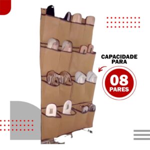 SAPATEIRA DE PORTA E PAREDE 08 SAPATOS ORGANIZADOR PORTA SAPATOS