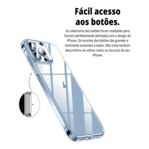 Kit 2em1 Compativel Com iPhone SE 2020 2a Geracao – Capa Clear Space + Pelicula de Vidro 3D Full Cover