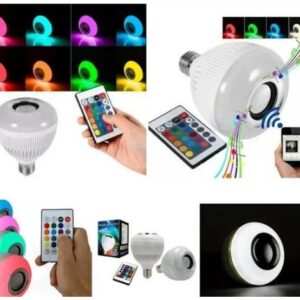 Lampada Bluetooth De Led Caixa De Som C Controle Rgb 12W