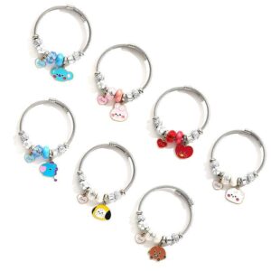 BTS BT21 TAINLESS AÇO DE CRISTAL FRISADO PULSEIRA PANJIADORA BONITO DOS DESENHOS ANIMADOS DIY PULSEIRAS