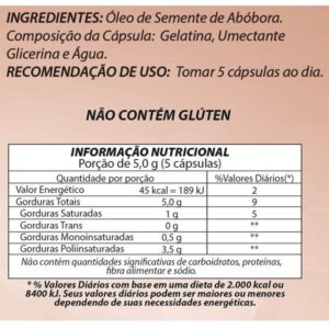 Óleo de Semente de Abóbora – 120 Cápsulas 1000mg – Duom