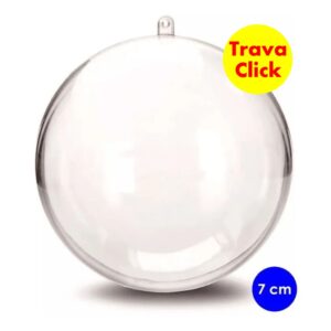 Esfera – 10 Und – Bola Acrílica – 7cm – Enfeite Árvore Natal – Lembrancinha Natal