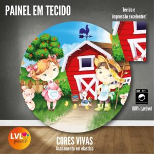 Painel Redondo Tema Homem Aranha em Tecido Veste fácil