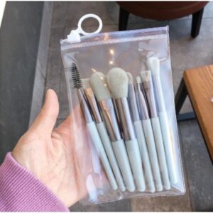 Kit 8 Conjunto De Maquiagem com Estojo Transparente Para Viagem New Arrivals