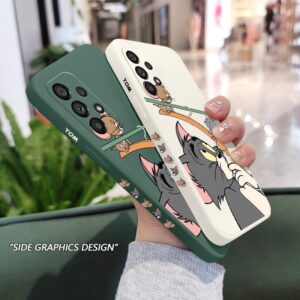 Capa De Celular Para Gatos Samsung Galaxy A73 A53 A33 A23 5G Padrão Lateral De Silicone Líquido