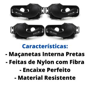 Kit Maçaneta Interna Dianteira E Traseira Palio De 96 A 07