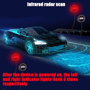 2Pcs Assistência À Condução Lâmpada Indicadora De Inversão De Sinal Universal Prática De Segurança Buzzer Anunciador BSD Alerta Sistema De Monitoramento De Detecção De Radar Cego Do Carro