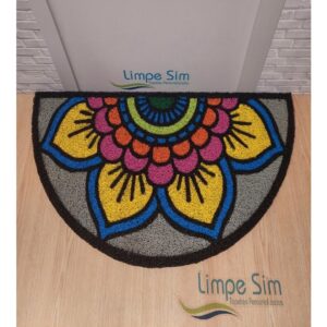 Tapete Capacho 80×40 Divertido Mandala Meia Lua Decor Lar entrada