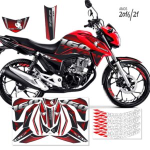 ADESIVO TITAN 160 KIT CARENAGEM E RODA ANO 2016/21 VERMELHO