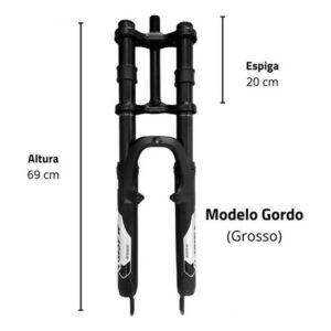 Garfo Suspensão Bike Aro 26 Disco Stander Rosca Zoom Gorda