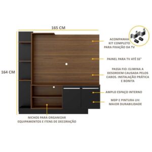 Estante com Suporte TV 55” Denver Multimóveis V3069