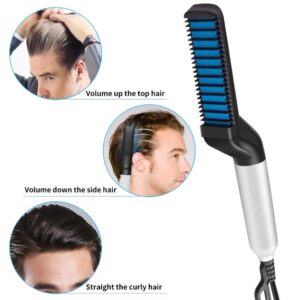 Pente Elétrico Chapinha Modelador Alisador Prancha De Barba E Cabelo Para Homens