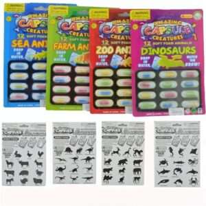12Pc Cápsula Mágica De Crescimento Biológico Brinquedo De Animal , Absorvente Torna-Se Maior Pílulas , Novidade