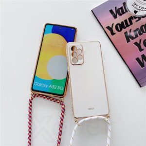 Samsung Galaxy M14 5G M53 M33 M23 M32 M51 M62 F62 F23 Revestimento De Silicone Caixa Para Telefone Colar De Corpo Cruzado Cordão De Alça Capa Macia
