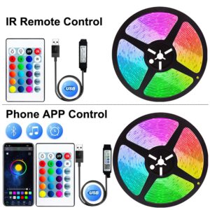 Fita LED 5M-30M USB Bluetooth RGB 5050 5V Flexível Para Decoração De Quarto Diodo Luz Traseira De TV