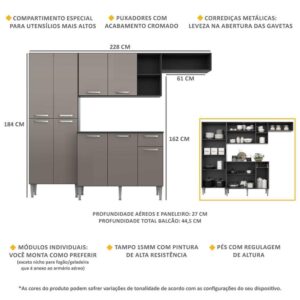 Armário de Cozinha Compacta Pequim Multimóveis V2933