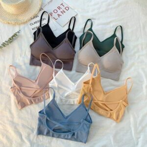 ZXYOUPING kit 1/4 Sutiã Esportivo costas de beleza cruzada grande U , sexy Sutiã sem aro com bojo confortável,sutiã push-up,top Academia/fitness/yoga/Roupa Íntima