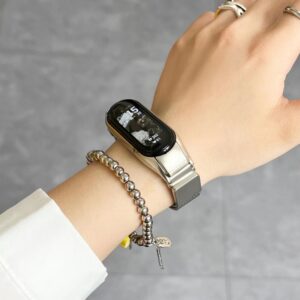 Laço Milanês Pulseira Magnética Para Xiaomi Mi Band 9 8 7 6 Correa 4 Metel De Aço Inoxidável Miband8 Band7 5 3 4 6 7 8