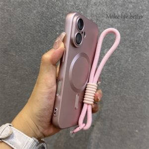 Capa Magnética Para Telefone Com Cordão , Macia À Prova De Choque IPhone X XR XS Max11 12 13 14 15 16 Pro Max 7 8 Plus