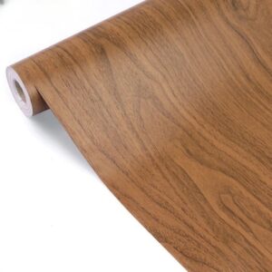 Papel de Parede Adesivo 20M x45CM Madeira Marrom claro Impermeável Ideal Painel, Bancada Moveis