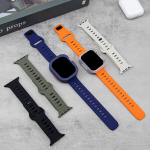 Capa De Silicone + Alça Compatível Com Apple Watch ultra 49mm 46mm 45mm 44mm 41mm 40mm 42mm Iwatch Series10 9 8 7 6 5 4