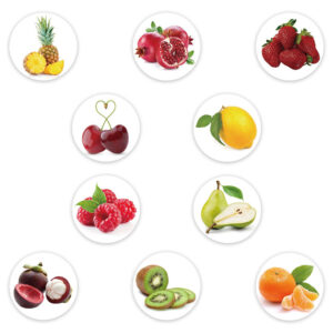 500 Peças 10 Imagens Rolo De Adesivos De Frutas/Fita Adesiva