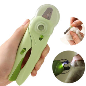 Cortador de unhas para animais kit com alicate com luz lixa de acabamento e tesoura